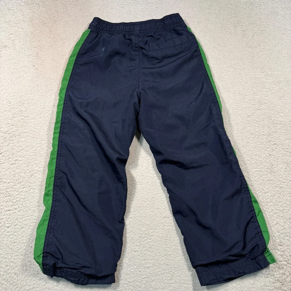 Vintage Y2K Baby Gap Track Pants Toddler 3T Navy Blue Striped Athletic Lined